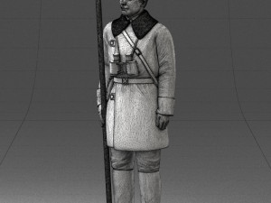 000108 Soviet Guard Soldier in Winter Uniform 0116 3dp 3D 打印模型