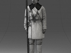 000108 Soviet Guard Soldier in Winter Uniform 0116 3dp 3D 打印模型