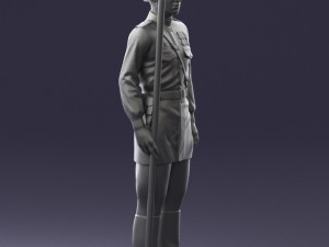 000109 Soviet Guard Soldier with Helmet and Medals 0116 3D Model