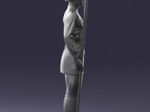 000109 Soviet Guard Soldier with Helmet and Medals 0116 3D Model