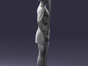 000109 Soviet Guard Soldier with Helmet and Medals 0116 3D Model