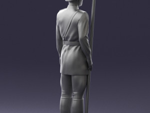 000109 Soviet Guard Soldier with Helmet and Medals 0116 3D Model