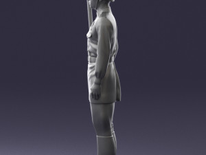 000109 Soviet Guard Soldier with Helmet and Medals 0116 3D Model