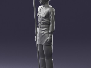 000109 Soviet Guard Soldier with Helmet and Medals 0116 3D Model