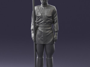 000109 Soviet Guard Soldier with Helmet and Medals 0116 3D Model