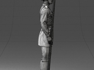 000109 Soviet Guard Soldier with Helmet and Medals 0116 3D Model