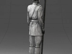000109 Soviet Guard Soldier with Helmet and Medals 0116 3D Model