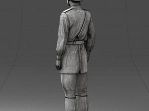 000109 Soviet Guard Soldier with Helmet and Medals 0116 3D Model