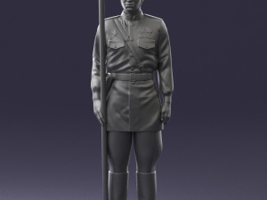 000109 Soviet Guard Soldier with Helmet and Medals 0116 3dp 3Dプリントモデル
