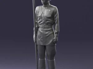 000109 Soviet Guard Soldier with Helmet and Medals 0116 3dp 3D Print Model