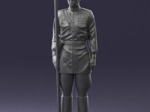 000109 Soviet Guard Soldier with Helmet and Medals 0116 3dp 3D Print Model