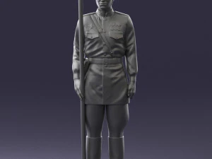 000109 Soviet Guard Soldier with Helmet and Medals 0116 3dp 3D Print Model