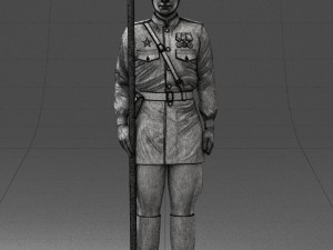 000109 Soviet Guard Soldier with Helmet and Medals 0116 3dp 3Dプリントモデル