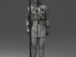 000109 Soviet Guard Soldier with Helmet and Medals 0116 3dp 3D Print Model