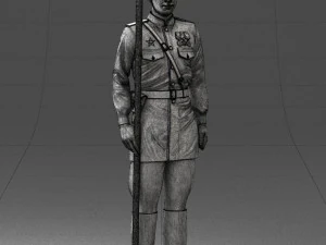 000109 Soviet Guard Soldier with Helmet and Medals 0116 3dp 3D Print Model