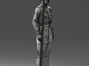 000109 Soviet Guard Soldier with Helmet and Medals 0116 3dp 3D Print Model