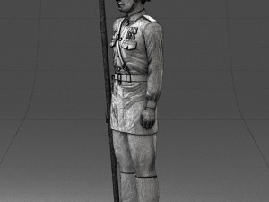 000109 Soviet Guard Soldier with Helmet and Medals 0116 3dp 3Dプリントモデル