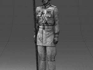 000109 Soviet Guard Soldier with Helmet and Medals 0116 3dp 3Dプリントモデル
