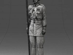 000109 Soviet Guard Soldier with Helmet and Medals 0116 3dp 3D Print Model