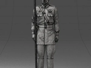 000109 Soviet Guard Soldier with Helmet and Medals 0116 3dp 3D Print Model