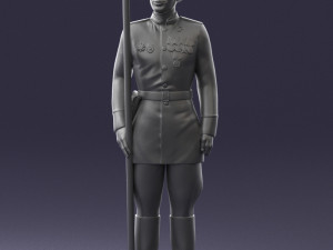 000110 Smiling Soviet Heroic Soldier in Parade Stance 0116 3D Model