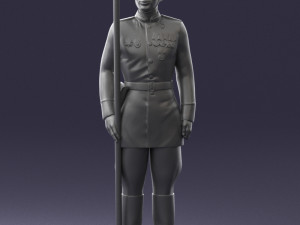 000110 Smiling Soviet Heroic Soldier in Parade Stance 0116 Model 3D