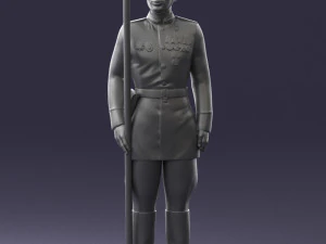 000110 Smiling Soviet Heroic Soldier in Parade Stance 0116 3D Model