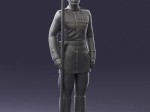 000110 Smiling Soviet Heroic Soldier in Parade Stance 0116 Model 3D