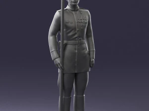 000110 Smiling Soviet Heroic Soldier in Parade Stance 0116 3D Model