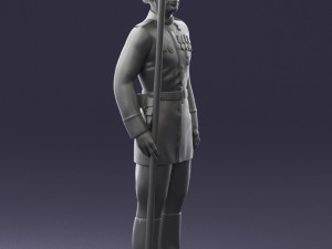 000110 Smiling Soviet Heroic Soldier in Parade Stance 0116 Model 3D