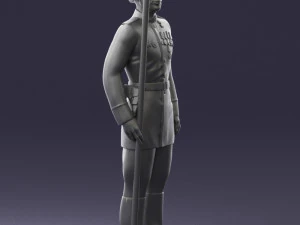 000110 Smiling Soviet Heroic Soldier in Parade Stance 0116 3D Model