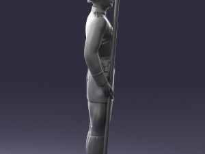 000110 Smiling Soviet Heroic Soldier in Parade Stance 0116 Model 3D