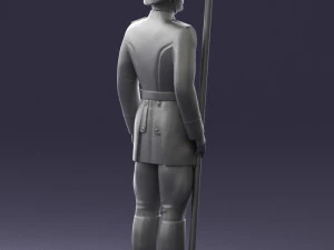 000110 Smiling Soviet Heroic Soldier in Parade Stance 0116 3D Model
