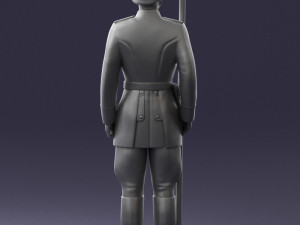 000110 Smiling Soviet Heroic Soldier in Parade Stance 0116 Model 3D