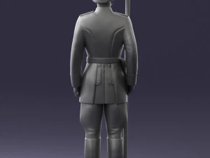 000110 Smiling Soviet Heroic Soldier in Parade Stance 0116 3D Model