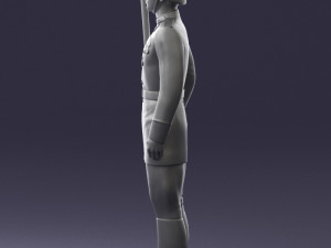 000110 Smiling Soviet Heroic Soldier in Parade Stance 0116 Model 3D
