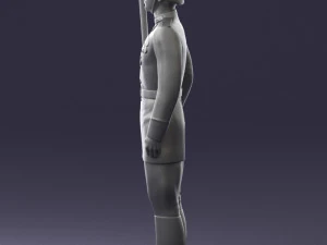 000110 Smiling Soviet Heroic Soldier in Parade Stance 0116 3D Model