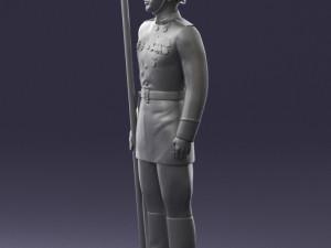 000110 Smiling Soviet Heroic Soldier in Parade Stance 0116 Model 3D
