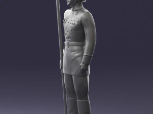 000110 Smiling Soviet Heroic Soldier in Parade Stance 0116 3D Model