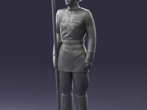 000110 Smiling Soviet Heroic Soldier in Parade Stance 0116 Model 3D