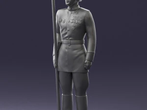 000110 Smiling Soviet Heroic Soldier in Parade Stance 0116 3D Model