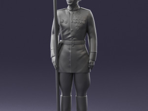 000110 Smiling Soviet Heroic Soldier in Parade Stance 0116 Model 3D