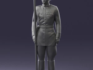 000110 Smiling Soviet Heroic Soldier in Parade Stance 0116 3D Model