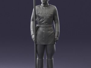 000110 Smiling Soviet Heroic Soldier in Parade Stance 0116 Model 3D