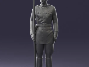 000110 Smiling Soviet Heroic Soldier in Parade Stance 0116 3D Model