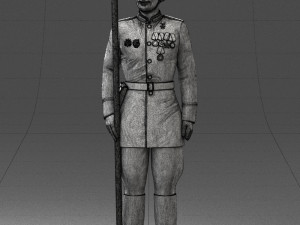 000110 Smiling Soviet Heroic Soldier in Parade Stance 0116 Model 3D