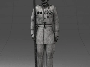000110 Smiling Soviet Heroic Soldier in Parade Stance 0116 3D Model