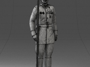 000110 Smiling Soviet Heroic Soldier in Parade Stance 0116 Model 3D