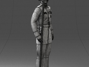000110 Smiling Soviet Heroic Soldier in Parade Stance 0116 Model 3D