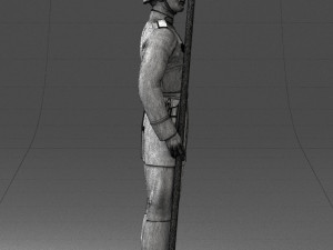 000110 Smiling Soviet Heroic Soldier in Parade Stance 0116 Model 3D